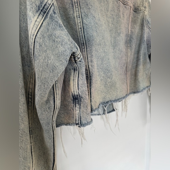 Wrangler rainbow acid wash denim jacket / cropped / small / button - Picture 7 of 7